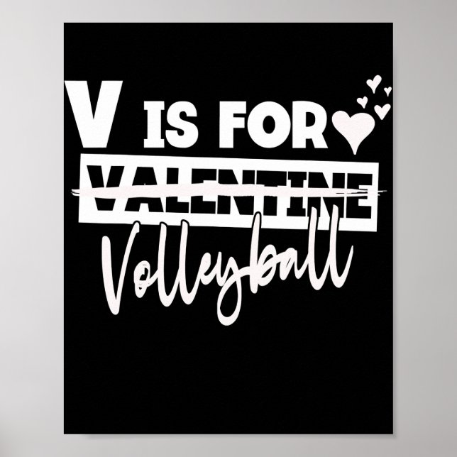 Affiche V Est Pour Volleball Valentine Femmes Joueur Homme (Devant)