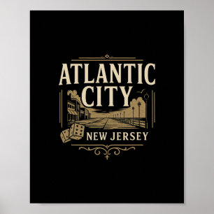 Affiche Vacances à Atlantic City New Jersey Casino Jeux de