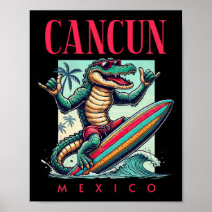 Affiche Vacances à la plage de Cancun au Mexique pour surf