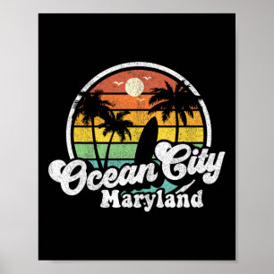 Affiche Vacances à la plage d'Ocean City dans le Maryland