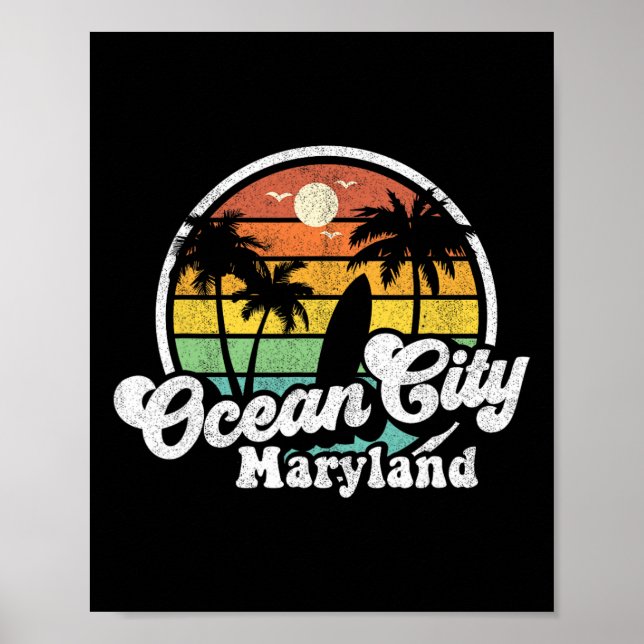 Affiche Vacances à la plage d'Ocean City dans le Maryland  (Devant)