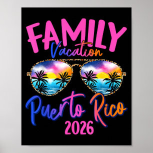 Affiche Vacances à Porto Rico 2026 Souvenir Famille assort