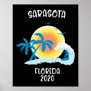 Affiche Vacances à Sarasota Floride Surf Plage Voyage en F