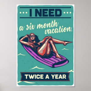 Affiche Vacances amusantes vintage