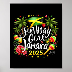 Affiche Vacances Anniversaire Fille Jamaïque 2025 Naissanc