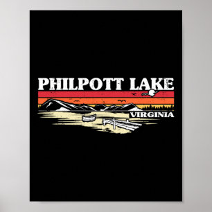Affiche Vacances au lac de pêche en bateau camping Philpot