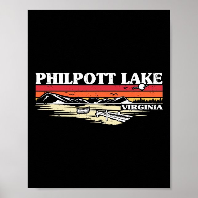 Affiche Vacances au lac de pêche en bateau camping Philpot (Devant)