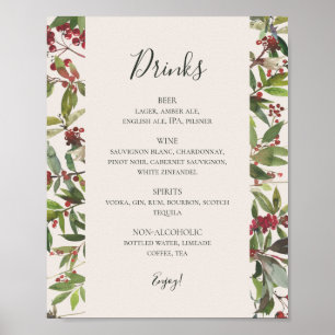 Affiche Vacances Chic Botanique   Menu Boissons Champagne
