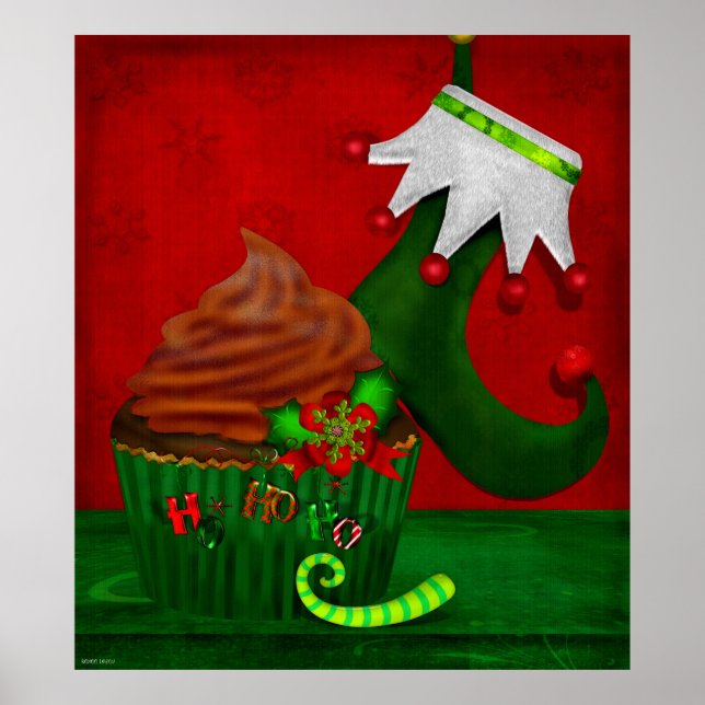 Affiche Vacances Cupcake Whimsey Folk Art (Devant)