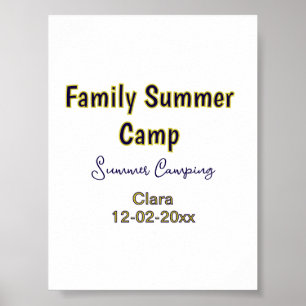 Affiche Vacances de camping en famille ajoutez nom dateÉté