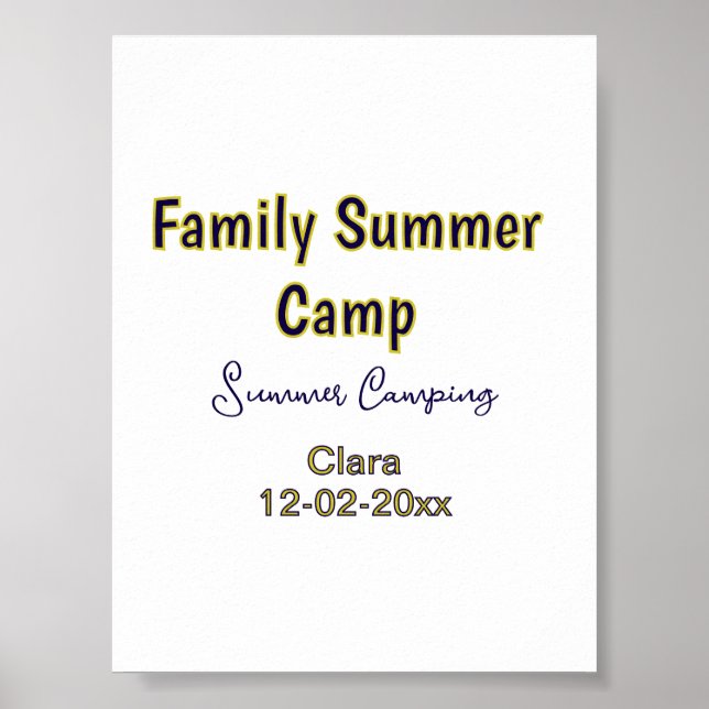 Affiche Vacances de camping en famille ajoutez nom dateÉté (Devant)