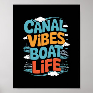 Affiche Vacances de canal en péniche à bord