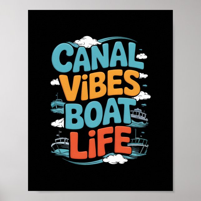 Affiche Vacances de canal en péniche à bord  (Devant)