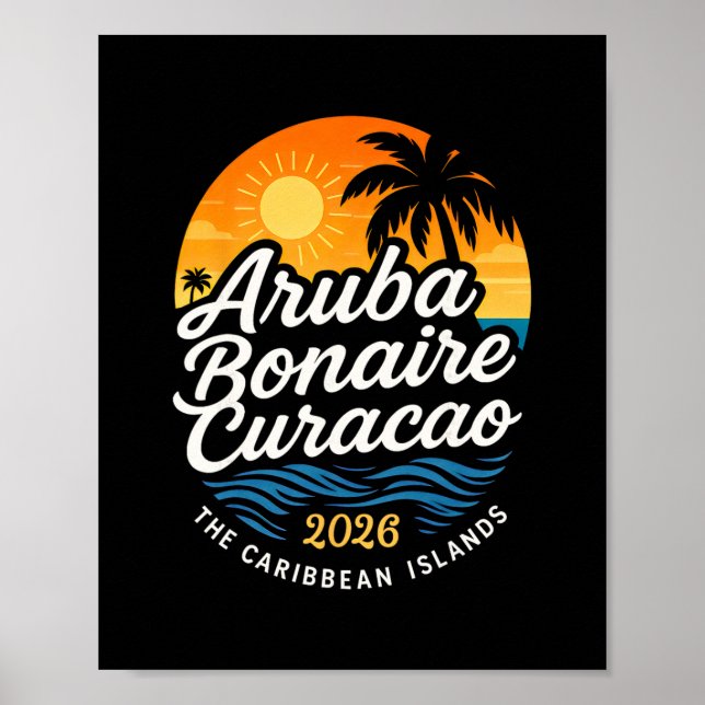 Affiche Vacances de croisière aux îles ABC Aru Bonaire Cur (Devant)
