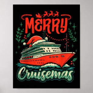 Affiche Vacances de croisière de fêtes de Noël joyeuses et