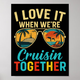 Affiche Vacances de croisière drôles vintage J'adore quand