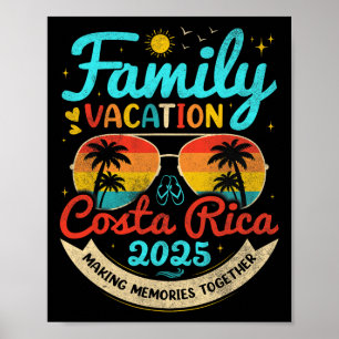 Affiche Vacances de famille vintage Costa Rica 2025 Costa