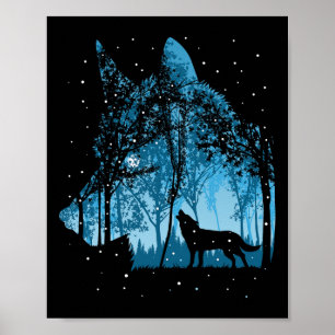 Affiche Vacances de Noël des loups de neige