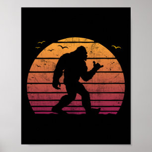 Affiche Vacances de plage de surf Bigfoot vintage rétro su