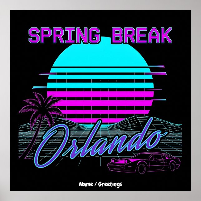 Affiche Vacances de printemps 2026 Orlando After Dark Retr (Devant)
