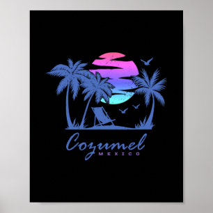 Affiche Vacances de printemps à la plage à Cozumel au Mexi