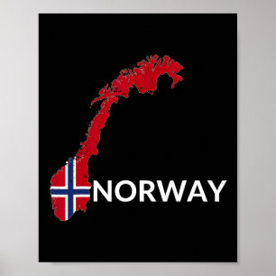 Affiche Vacances de randonnée drapeau norvège Norvège Drap