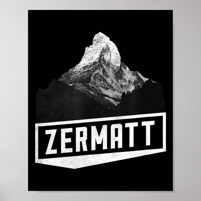 Affiche Vacances de ski à Zermatt en Suisse au Matterhorn (Devant)