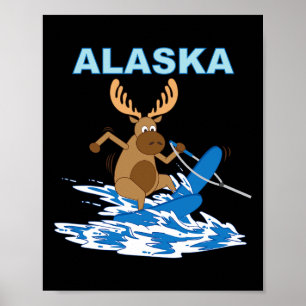 Affiche Vacances de ski nautique à Moose Lake en Alaska