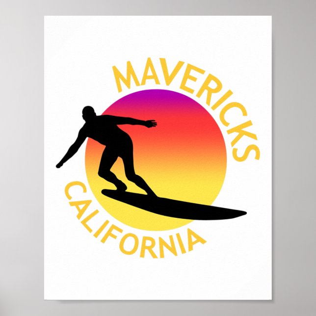 Affiche Vacances de surf Mavericks en Californie (Devant)