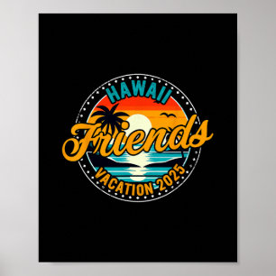 Affiche Vacances d'été 2025 des amis d'Hawaï vintage