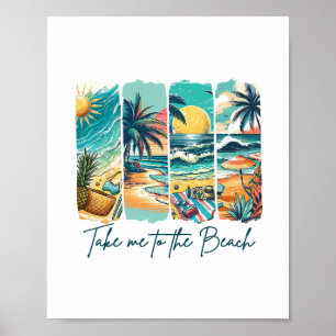 Affiche Vacances d'été à la plage l'été m'emmène à