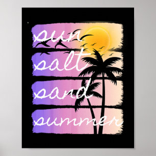 Affiche Vacances d'été à la plage Sel Soleil Sable Coucher