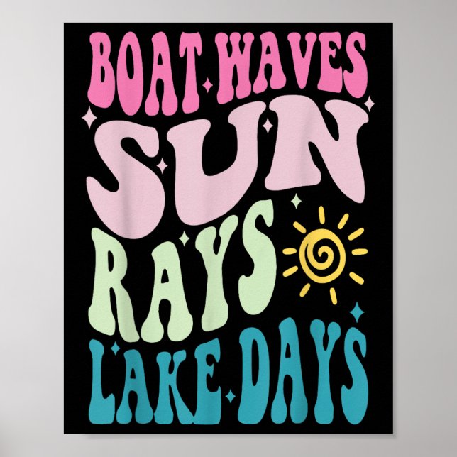 Affiche Vacances d'été Bateau Vague Rayons de soleil Y a r (Devant)