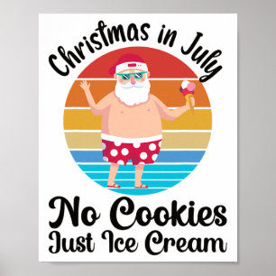 Affiche Vacances d'été de Noël à la plage Santa Noël I