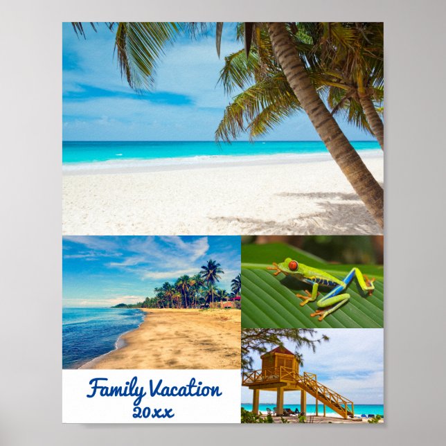 Affiche Vacances d'été en famille Photo Collage Modèle (Devant)