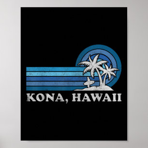 Affiche Vacances d'été en famille vintage à Kona Hawaii Be