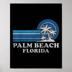 Affiche Vacances d'été en famille vintage à Palm Beach en