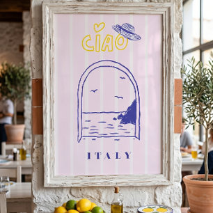 Affiche Vacances d'été en Italie Ciao