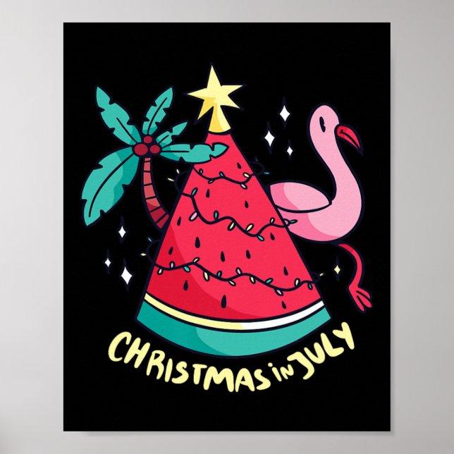 Affiche Vacances d'été Melon de Noël Arbre de Noël Christm (Devant)