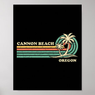 Affiche Vacances d'été rétro vintage Oregon Cannon Beach