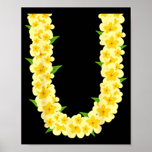 Affiche Vacances d'été tropicales collier de fleurs hawaïe