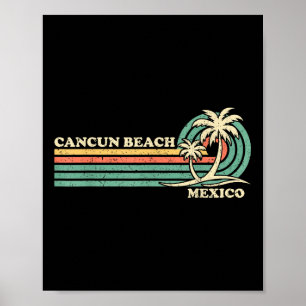 Affiche Vacances d'été vintage Retro Mexico Cancun Beach