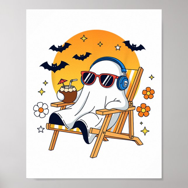 Affiche Vacances d'Halloween fantômes détendus Blagues amb (Devant)