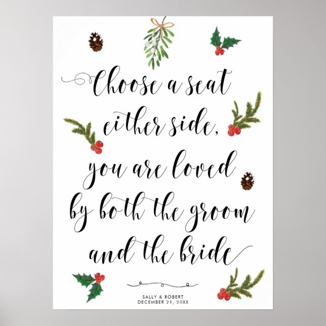 Affiche vacances d'hiver choisir siège signe (Devant)