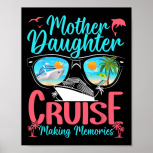 Affiche Vacances drôles de maman fille Croisière Mère Fill