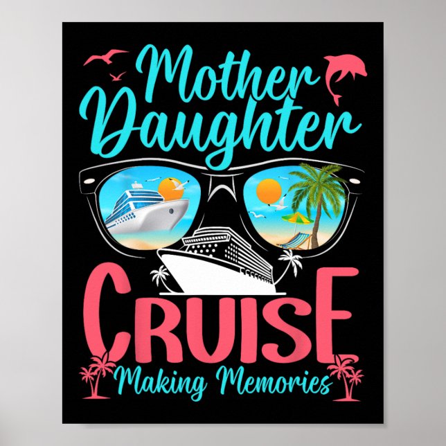 Affiche Vacances drôles de maman fille Croisière Mère Fill (Devant)