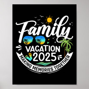 Affiche Vacances en famille 2025 Plage Correspondant Famil
