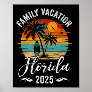 Affiche Vacances en famille 2025 Vintage été Floride Match