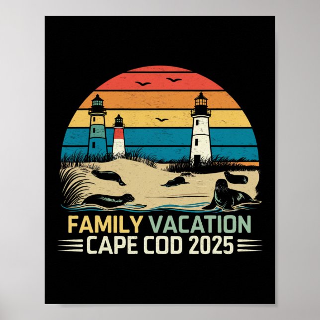 Affiche Vacances en famille Cape Cod 2025 Vacances côtière (Devant)