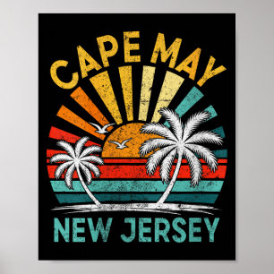 Affiche Vacances en famille cape may plage new jersey femm